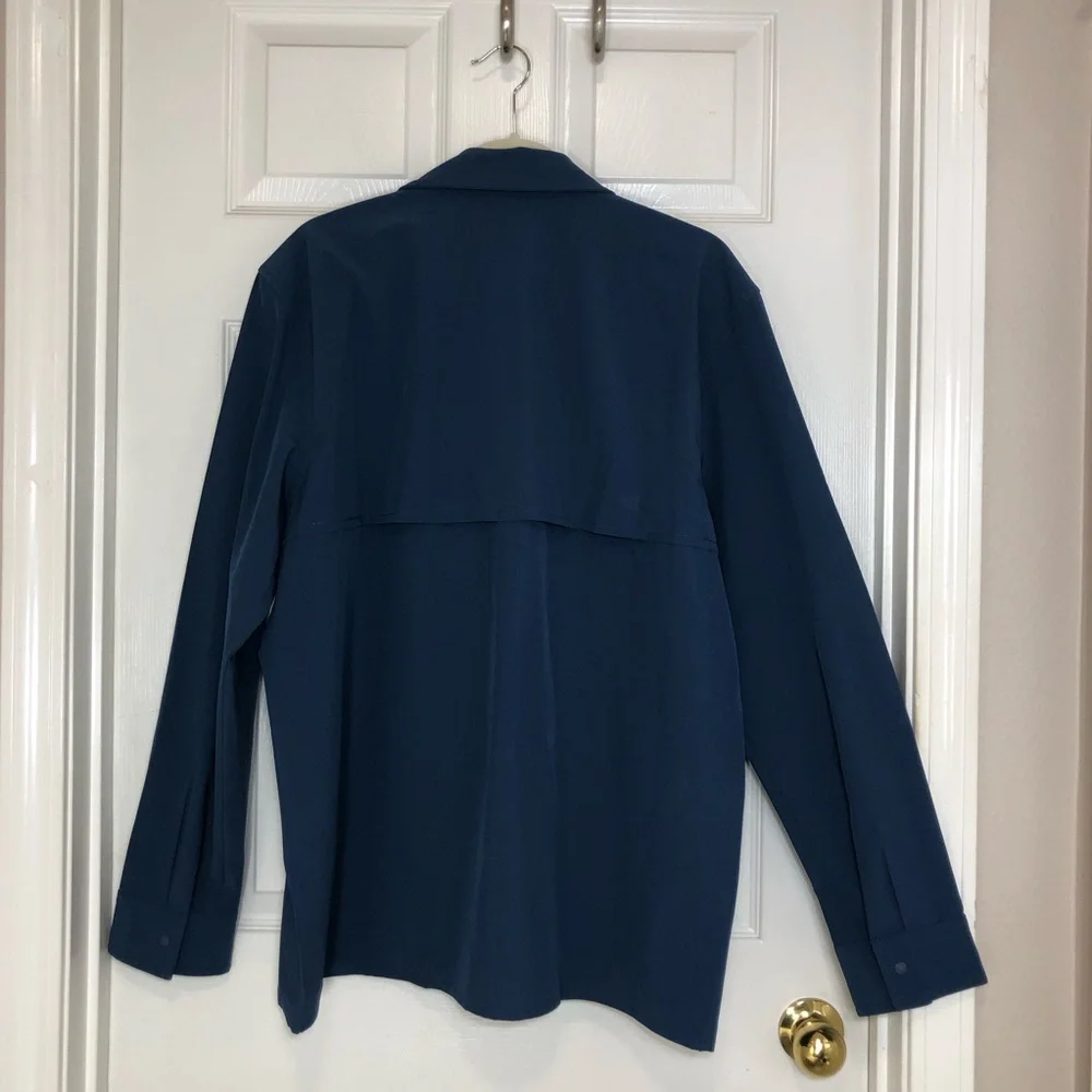 The‎ North Face Men Sniktau Blue Long Sleeve Snap Button Hiking Outdoor Shirt XL